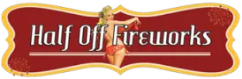 A pin up girl is standing in front of the words off fired.